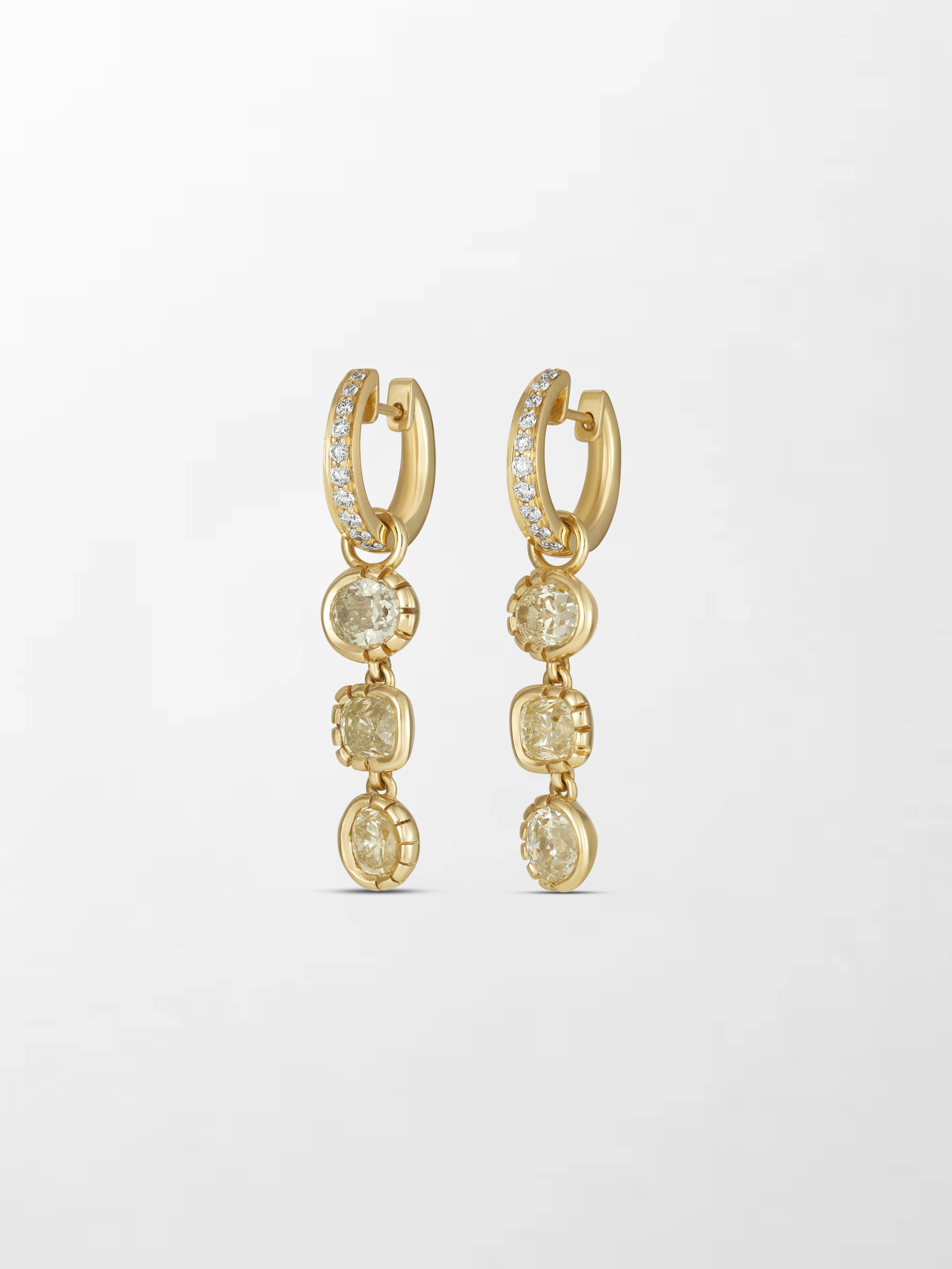 Split Bezel Drop Earrings