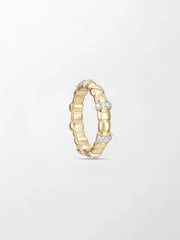 Sleek Grooved Gold Band