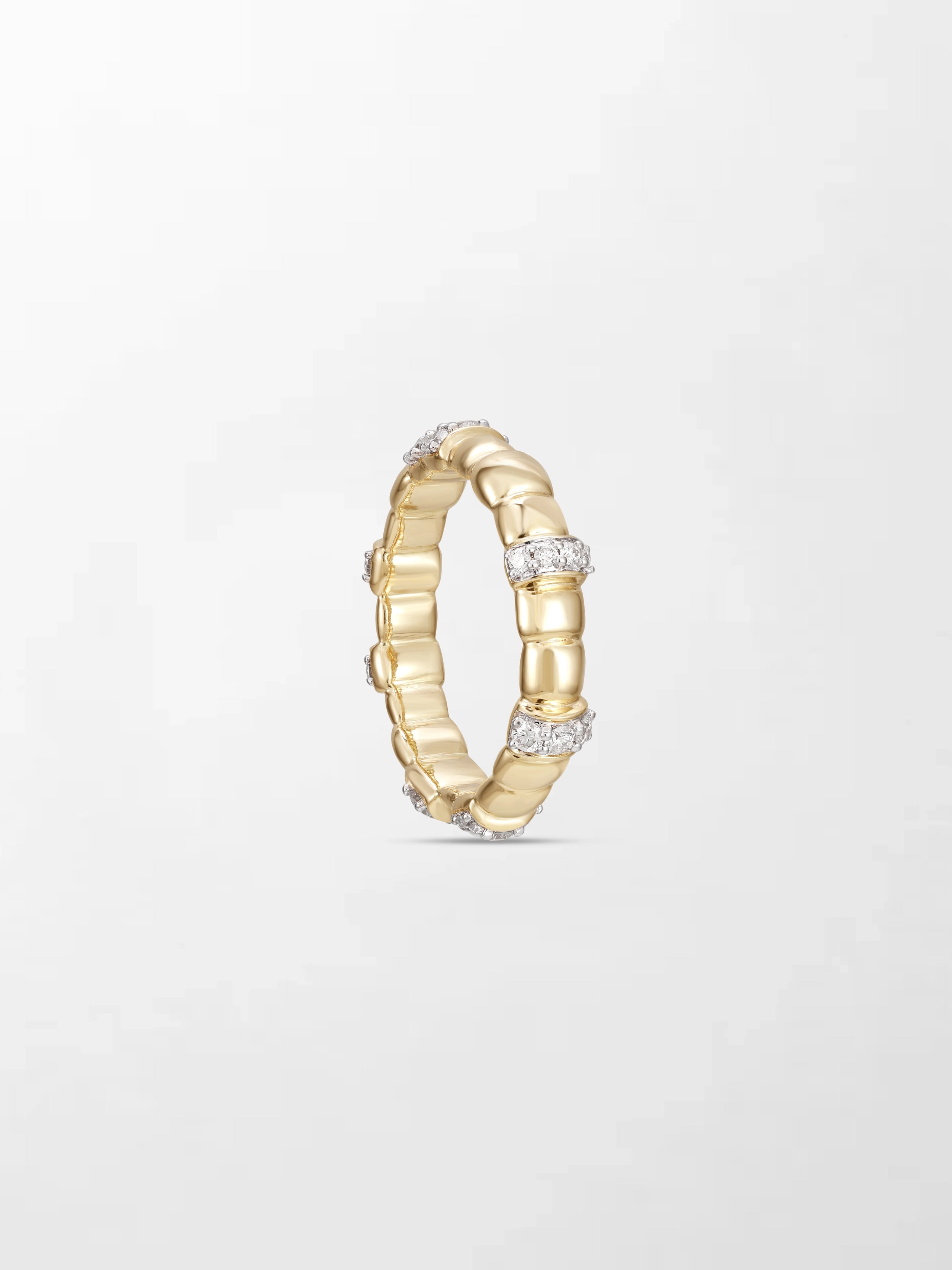 Sleek Grooved Gold Band
