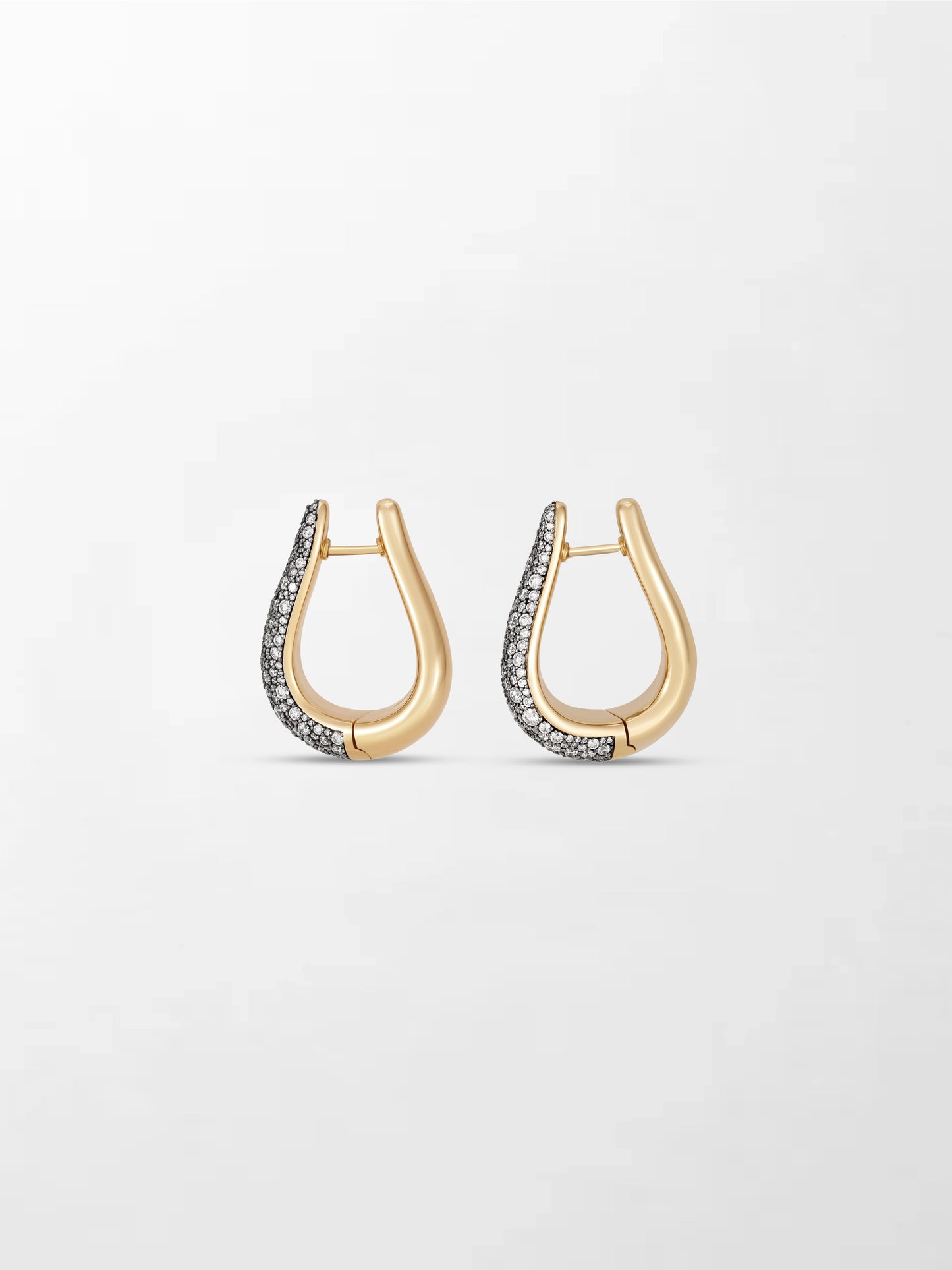 Snow Pave Wave Hoop Earrings