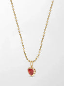 Split Bezel Ruby Pendant with Ball Chain