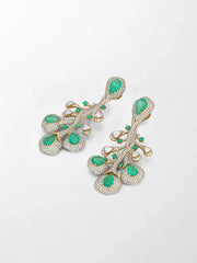 Emerald and Diamond Bloom Chandelier Earrings