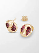 Yin - Yang Flick Ruby Studs