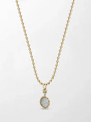 Split Bezel Midnight Pendant with Ball Chain