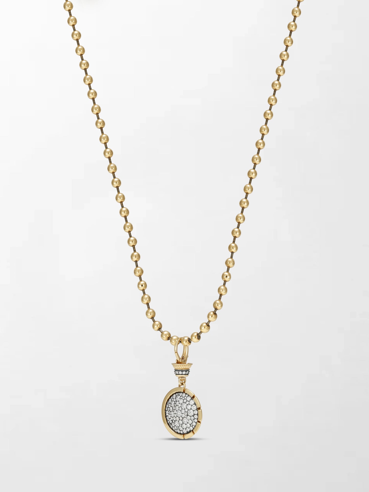 Split Bezel Midnight Pendant with Ball Chain