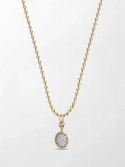 Split Bezel Midnight Pendant with Ball Chain