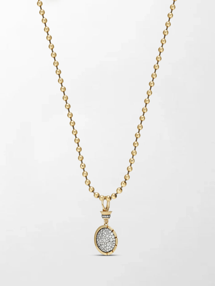 Split Bezel Midnight Pendant with Ball Chain