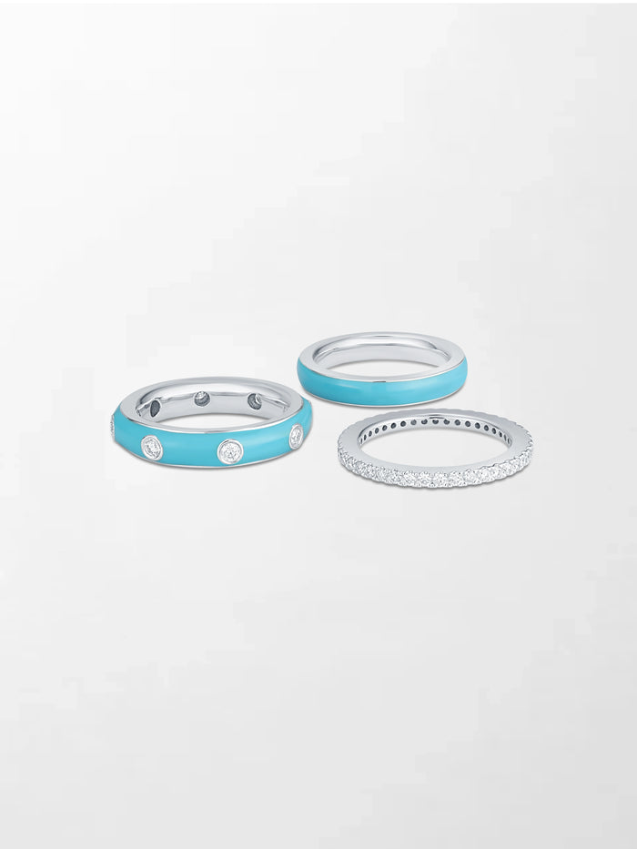 Blue Enamel Stack Ring
