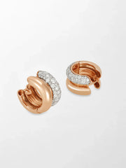 Duo Rose Pavé Huggie