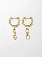 Split Bezel Huggie Drop Earring