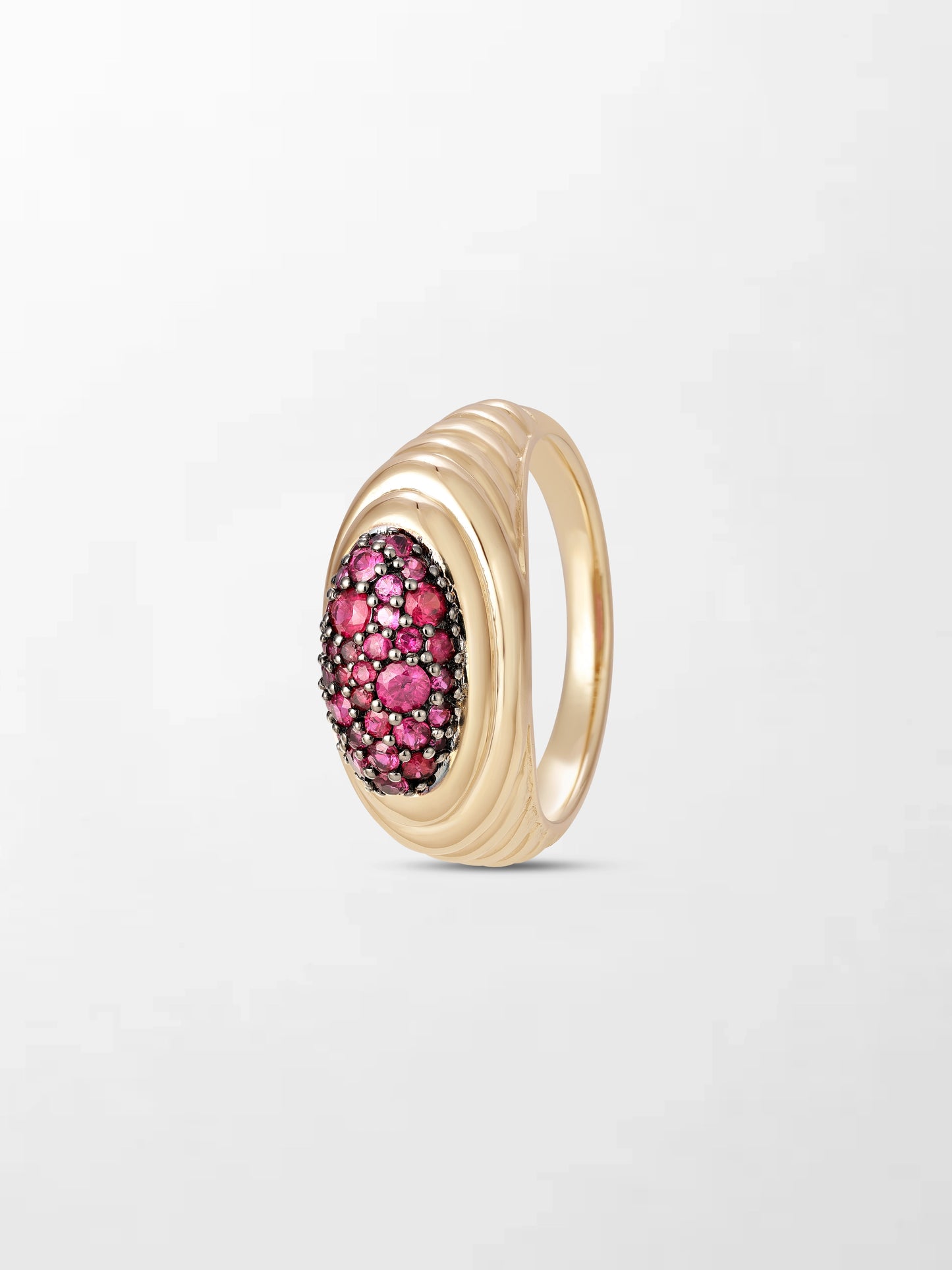 Pavé Rise Ruby Pinky Ring