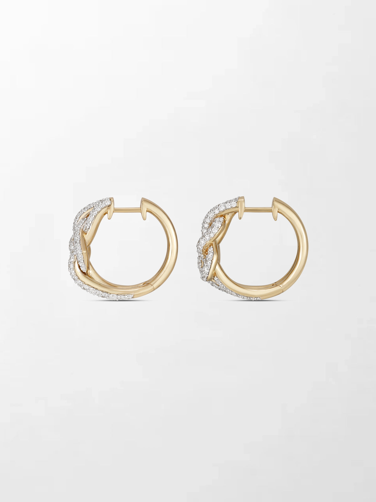 Pave Heart Knot Hoops