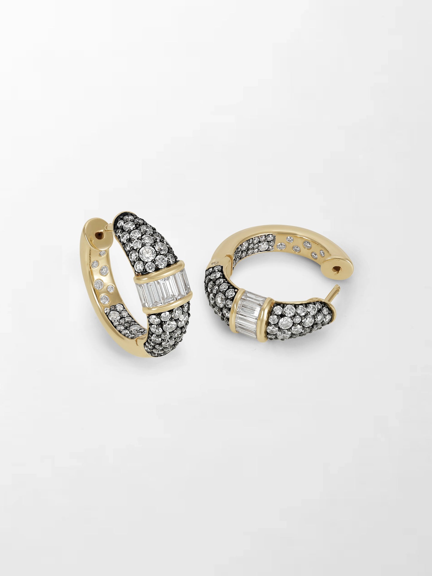 Baguette Diamond Hoops