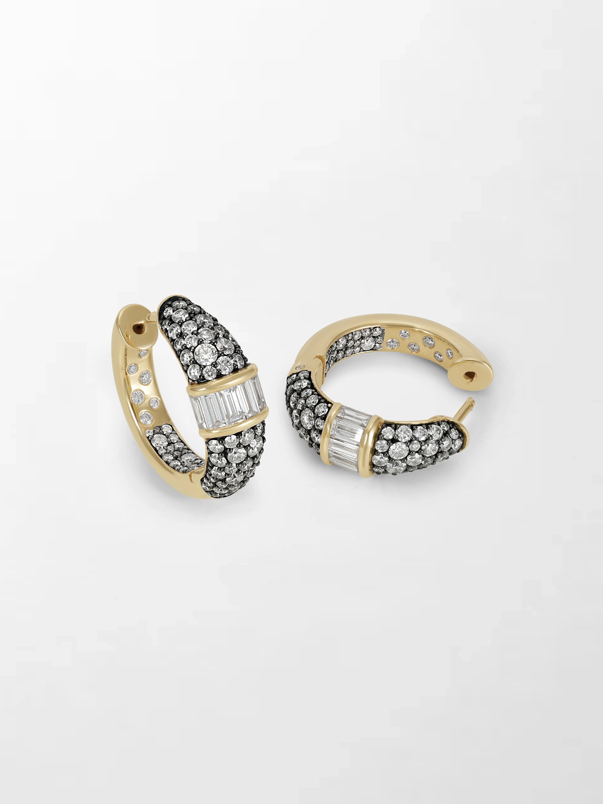 Baguette Diamond Hoops
