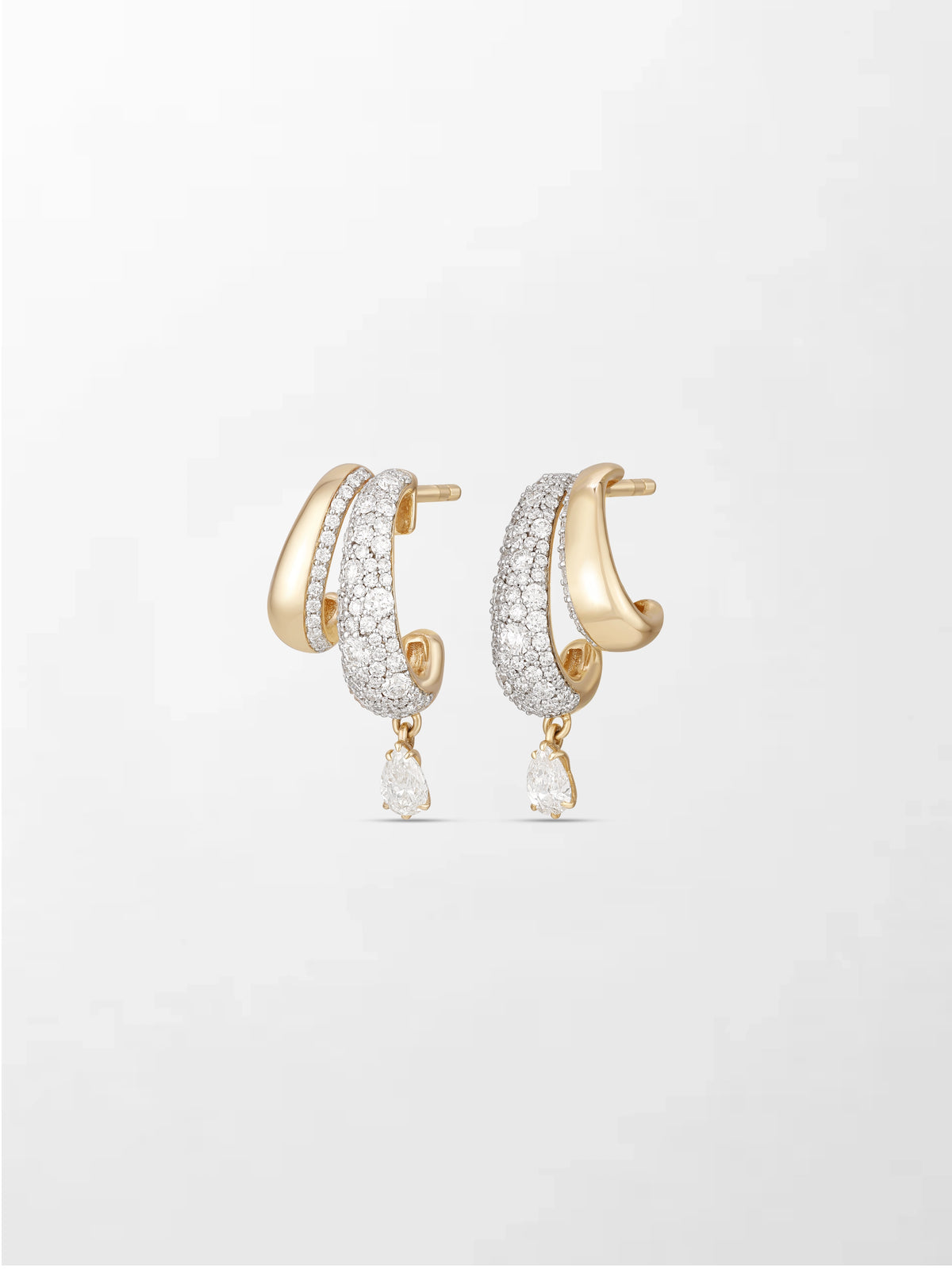 Pave 2 Claw Diamond Earrings