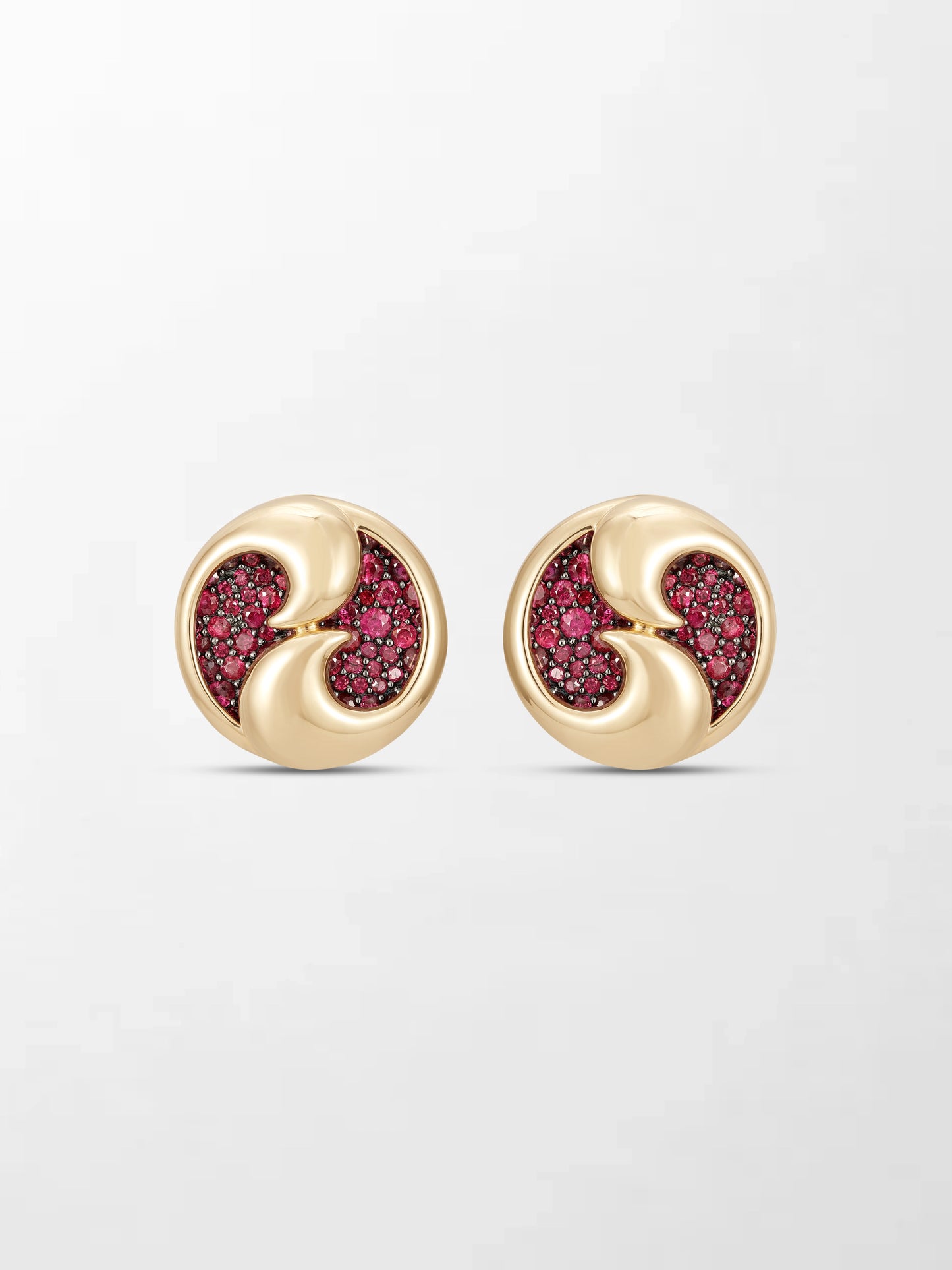 Yin - Yang Flick Ruby Studs