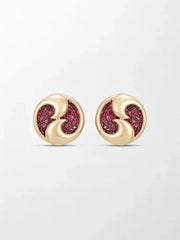 Yin - Yang Flick Ruby Studs