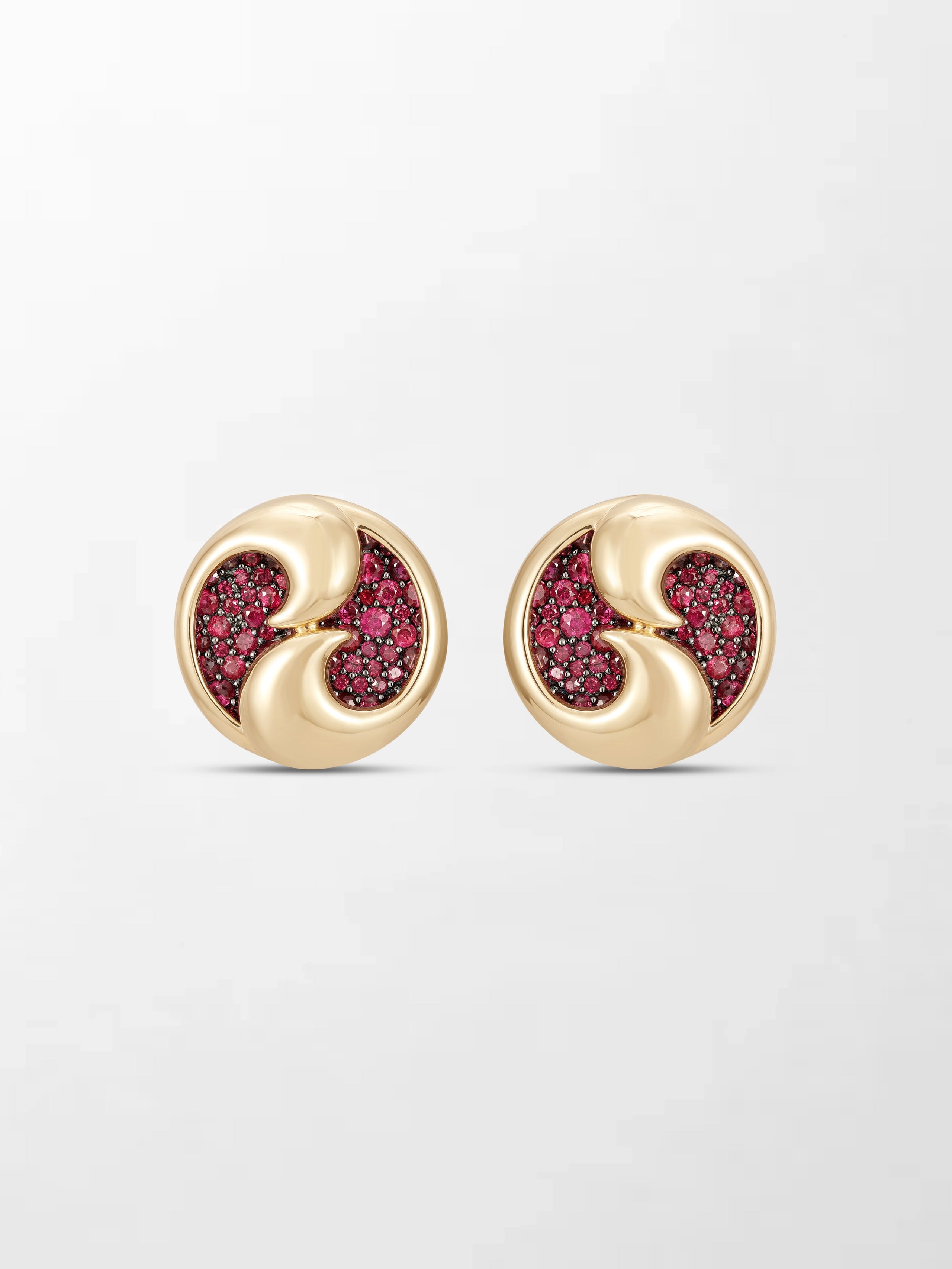 Yin - Yang Flick Ruby Studs