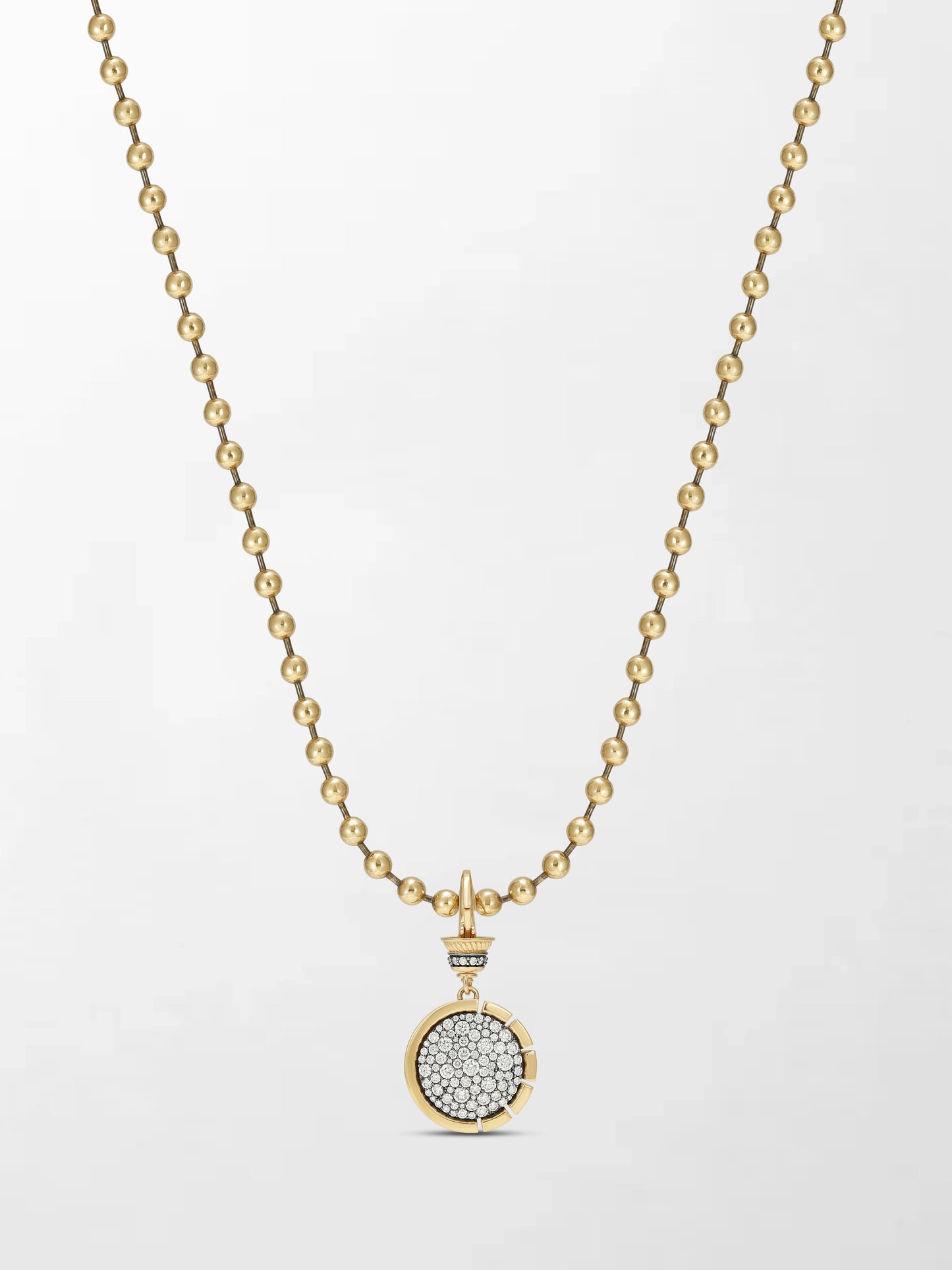 Split Bezel Midnight Pendant with Ball Chain