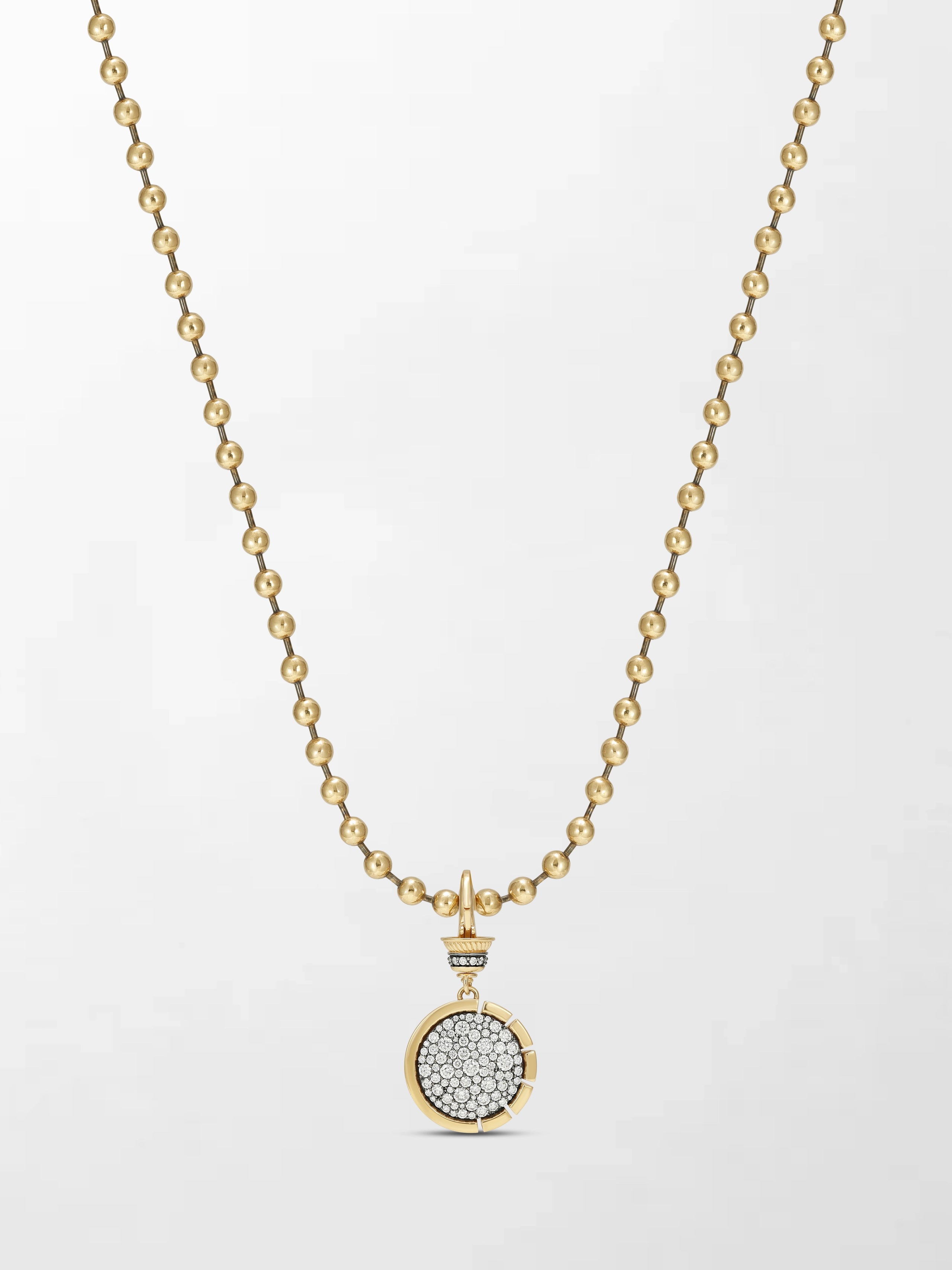Split Bezel Midnight Pendant with Ball Chain