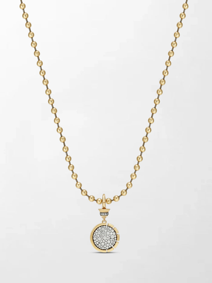Split Bezel Midnight Pendant with Ball Chain