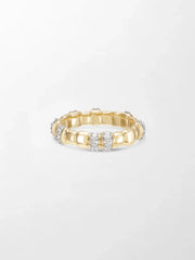 Sleek Grooved Gold Band