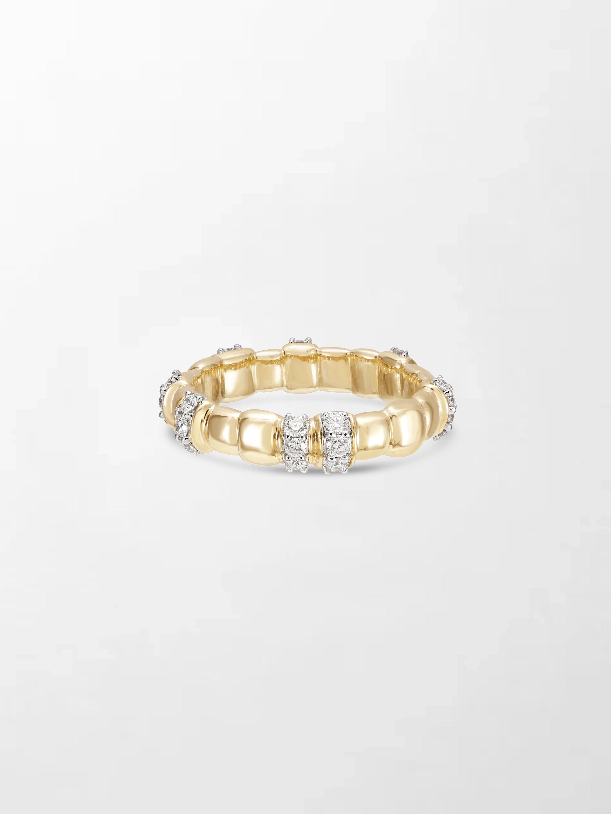 Sleek Grooved Gold Band