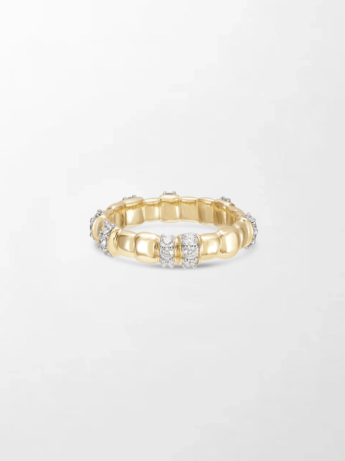 Sleek Grooved Gold Band