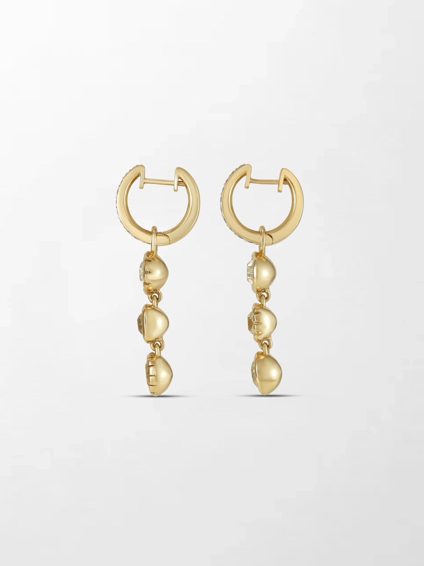 Split Bezel Drop Earrings