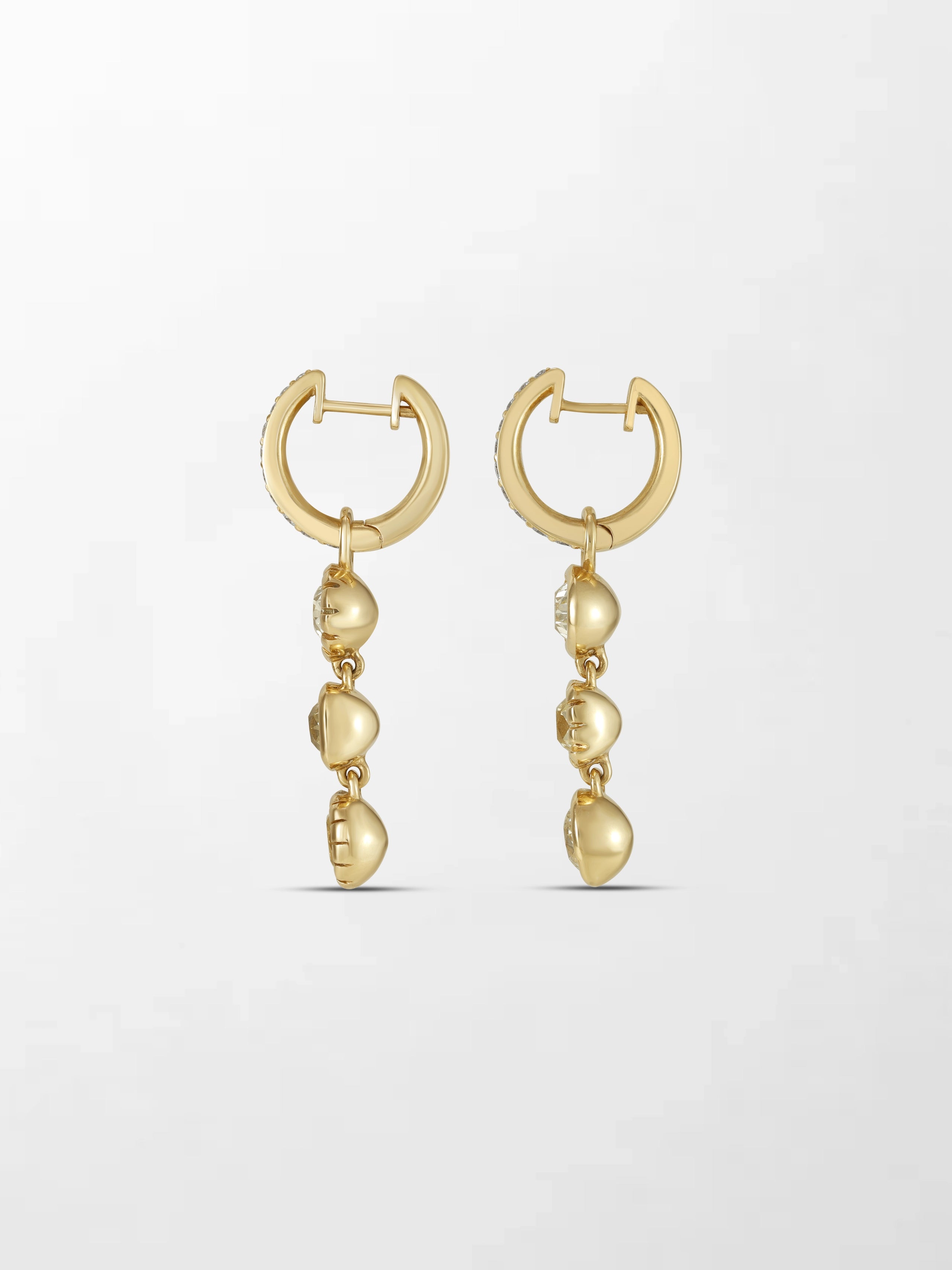 Split Bezel Drop Earrings