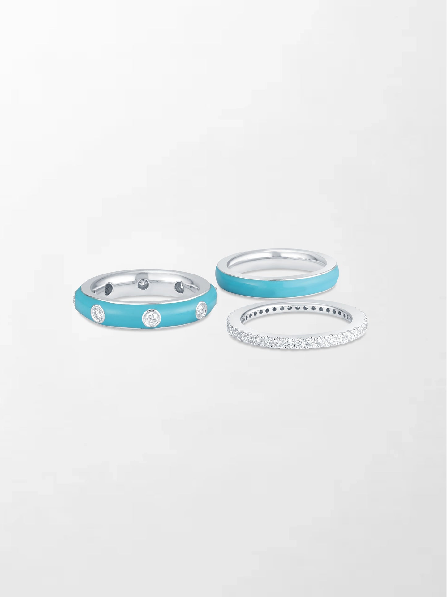 Blue Enamel Stack Ring