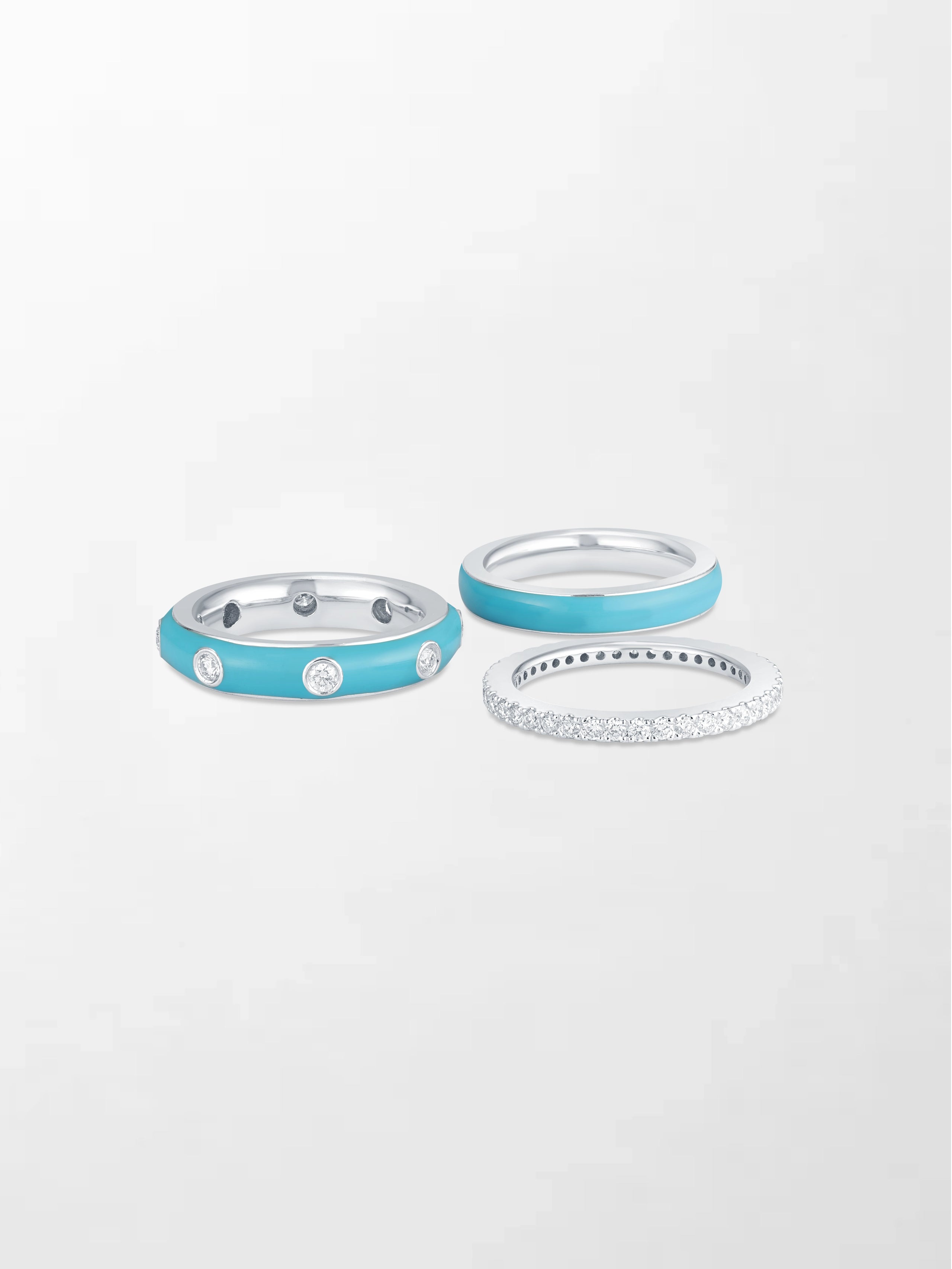 Blue Enamel Stack Ring