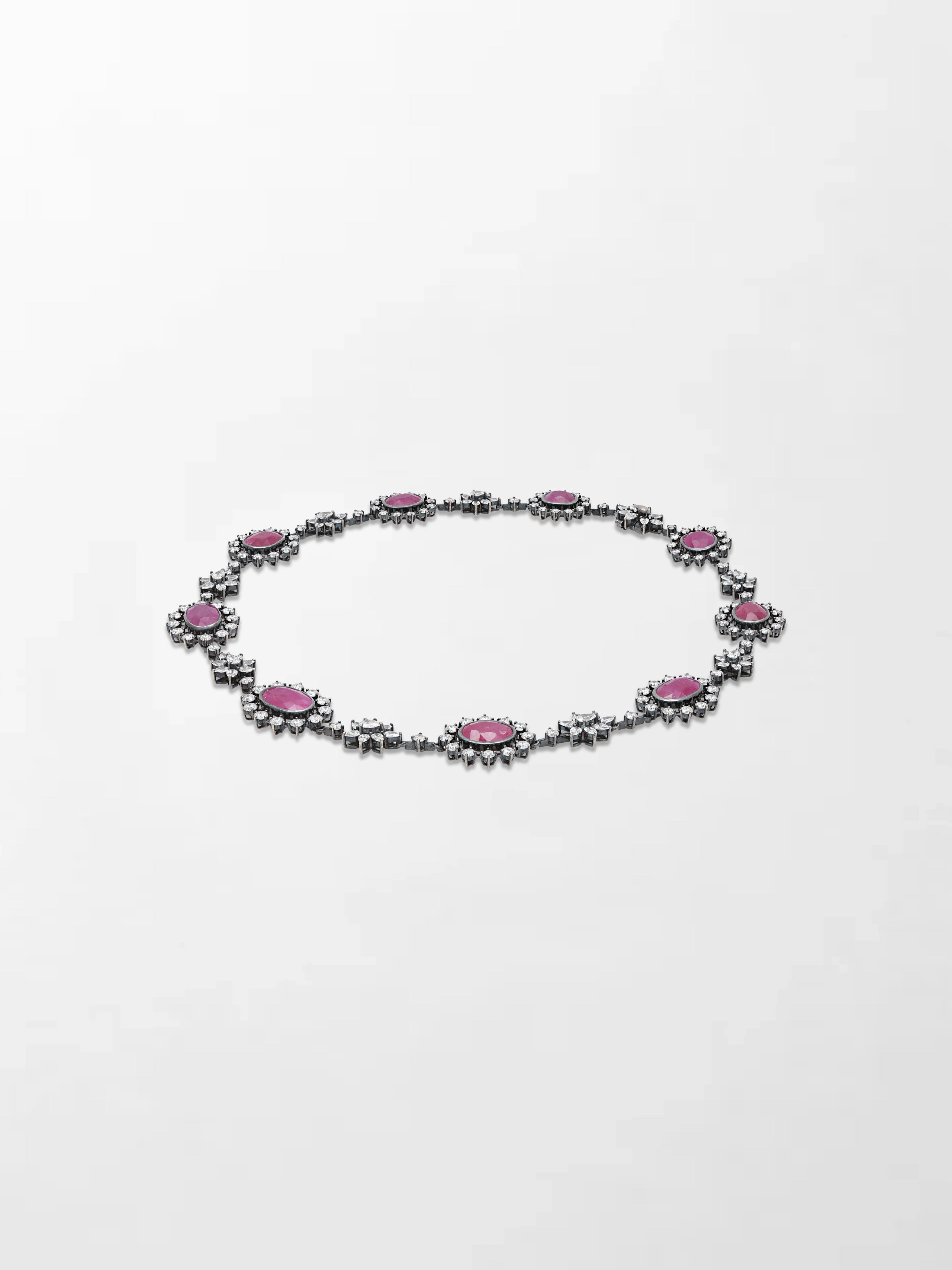 Black Rose Ruby Necklace