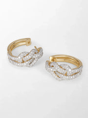 Pave Heart Knot Hoops