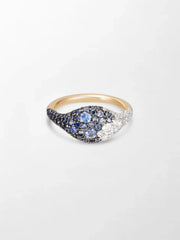 Sapphire Dome Pave Ring