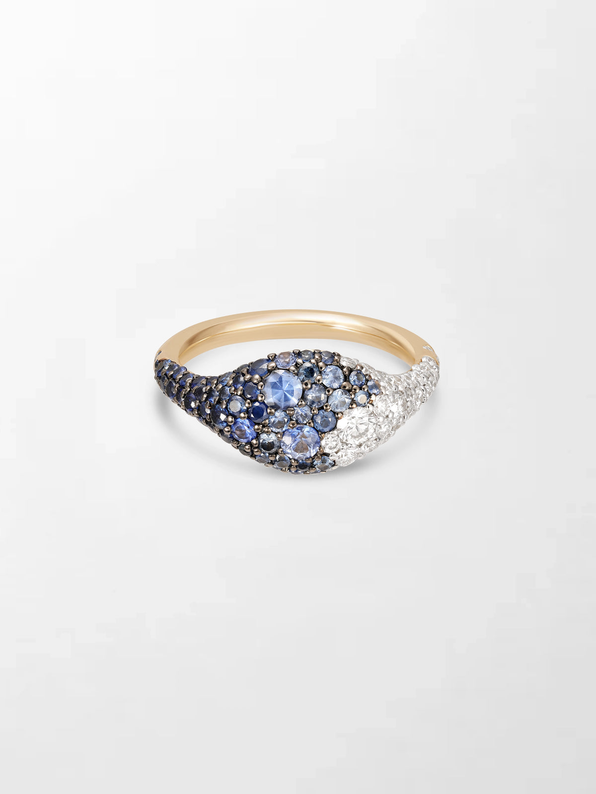 Sapphire Dome Pave Ring