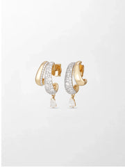 Pave 2 Claw Diamond Earrings
