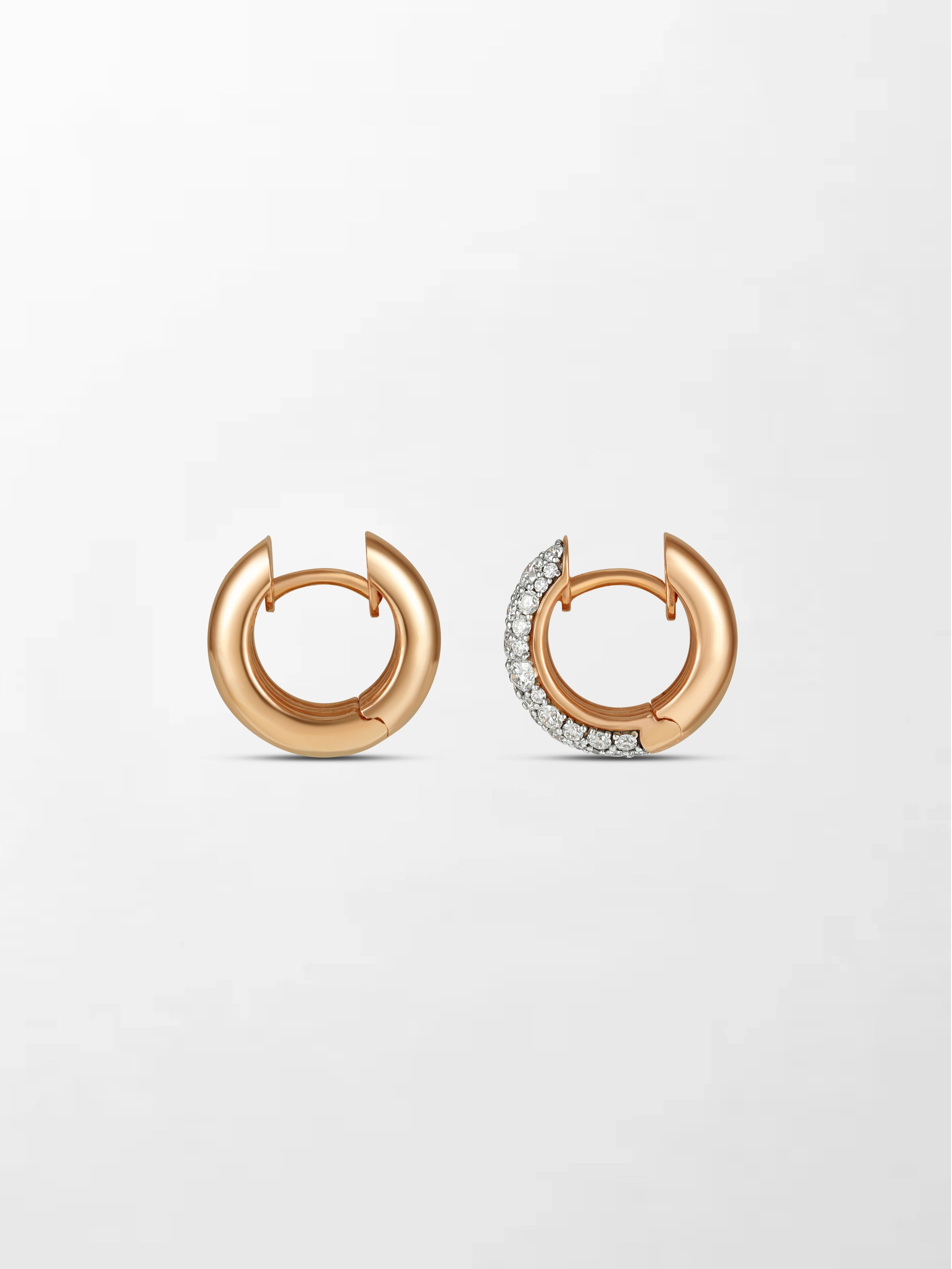 Duo Rose Pavé Huggie