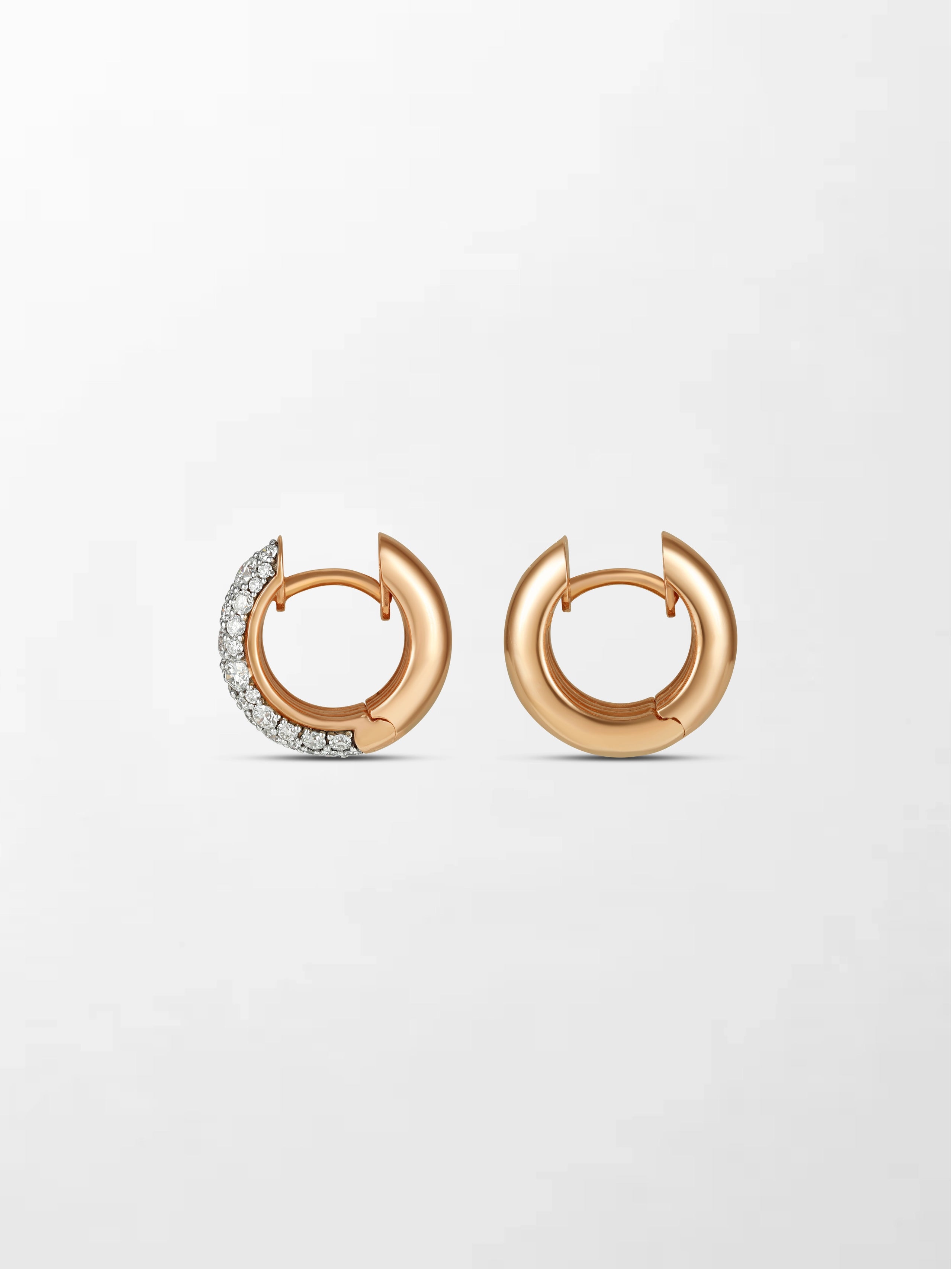 Duo Rose Pavé Huggie