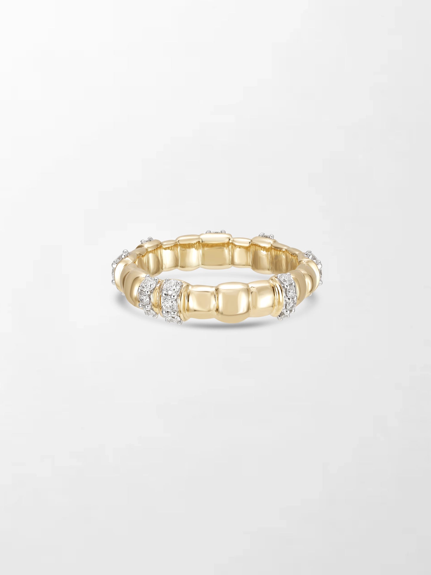 Sleek Grooved Gold Band