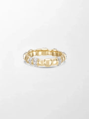 Sleek Grooved Gold Band