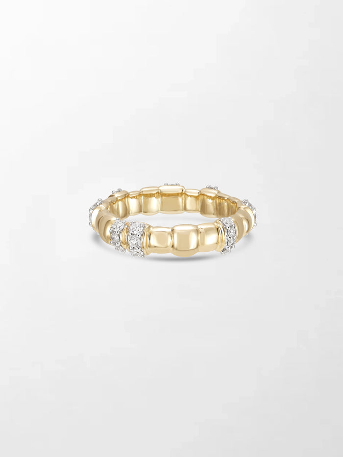 Sleek Grooved Gold Band