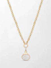 Oval Motif Pave Pendent on Illusion Chain