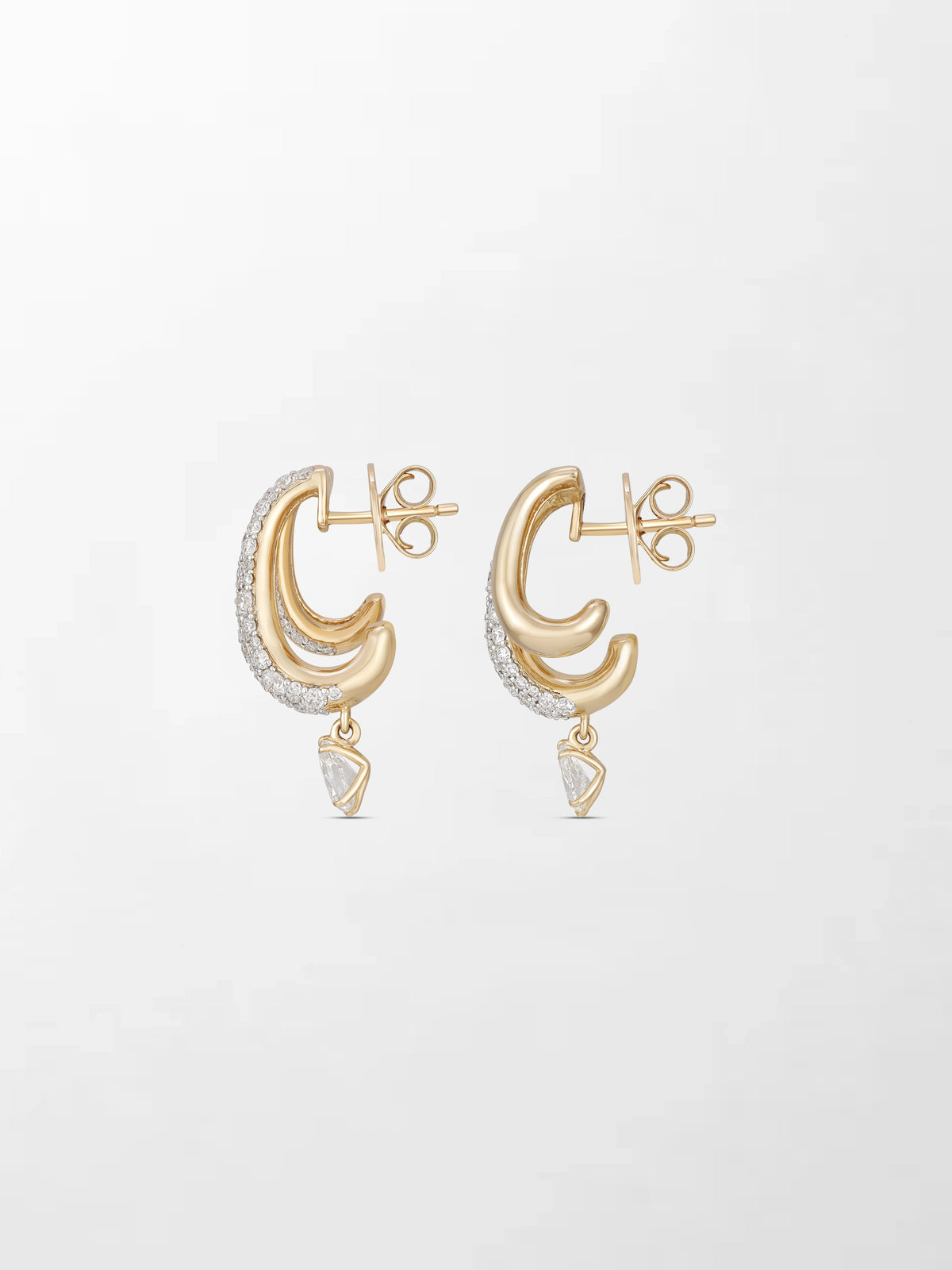 Pave 2 Claw Diamond Earrings