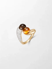 Duality Citrine & Smoky Topaz Ring