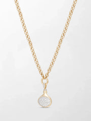 Oval Motif Pave Pendent on Illusion Chain