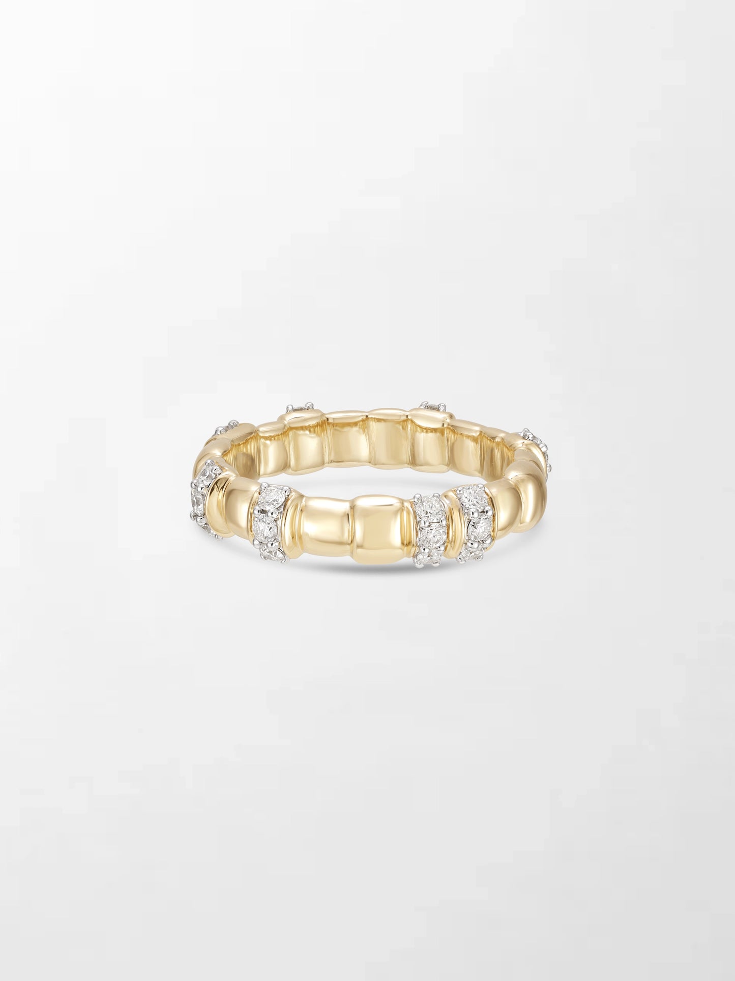 Sleek Grooved Gold Band