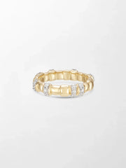 Sleek Grooved Gold Band