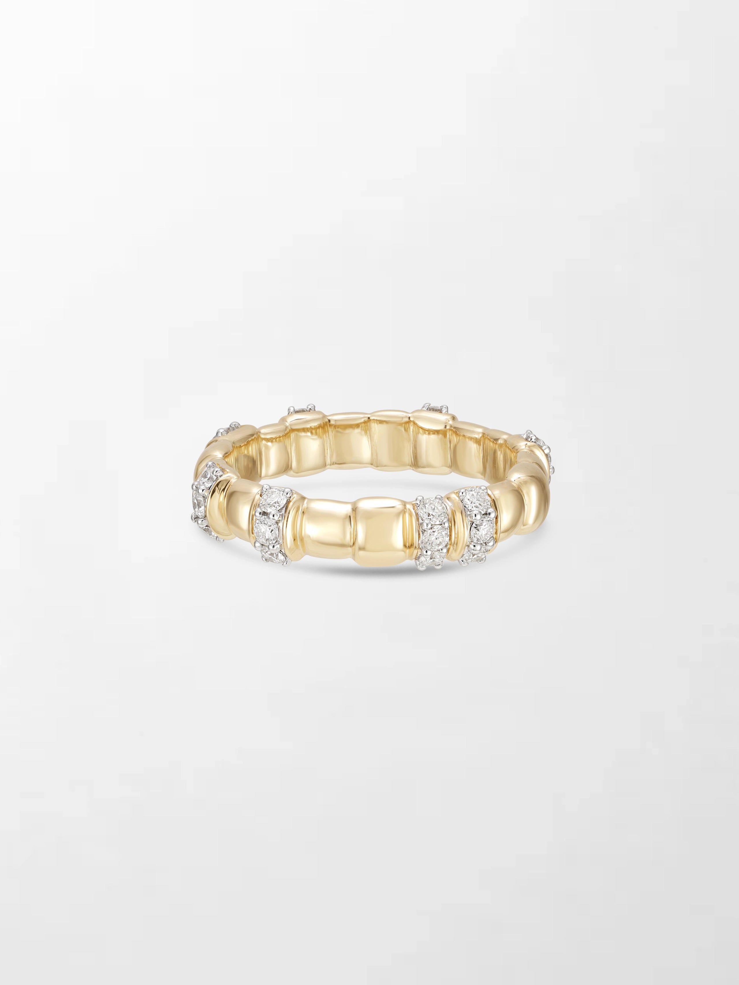 Sleek Grooved Gold Band