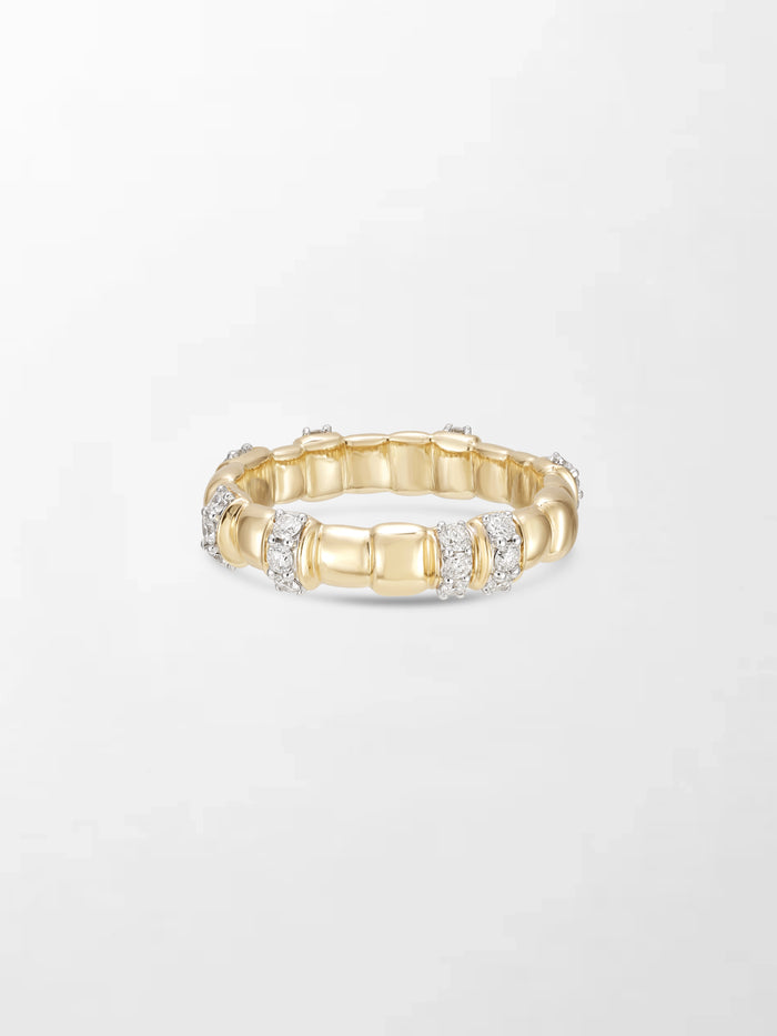 Sleek Grooved Gold Band